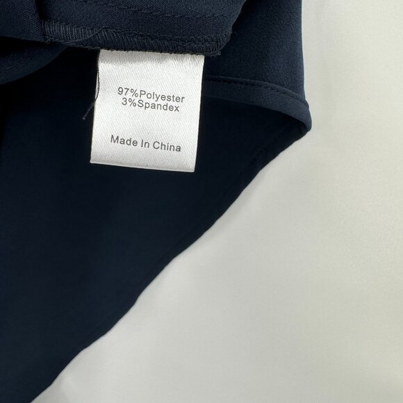 Tuckernuck Navy Blue Blythe Dress M Sleeveless Ruffle Collar Bow Cocktail Party - Picture 4 of 7